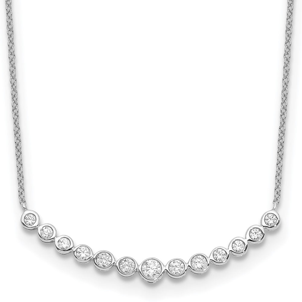 1/2 carat Diamond Bezel-set Curved Bar Necklace - WBC