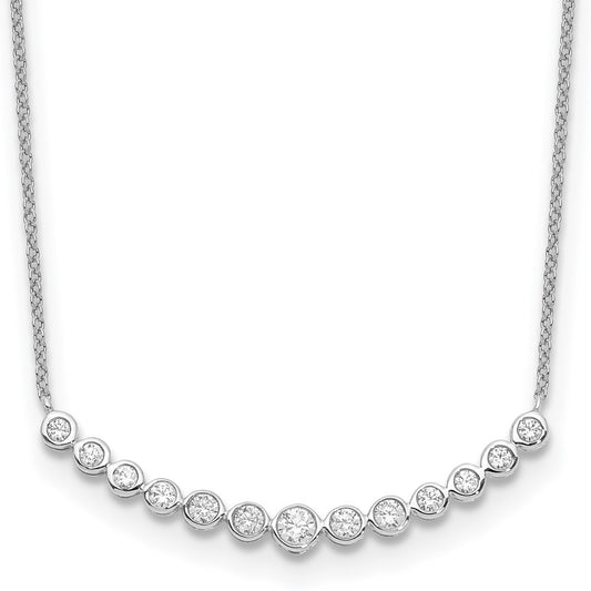 1/2 carat Diamond Bezel-set Curved Bar Necklace - WBC