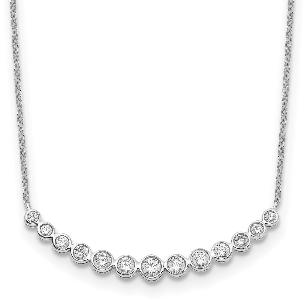 3/4 carat Diamond Bezel-set Curved Bar Necklace - WBC