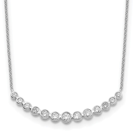3/4 carat Diamond Bezel-set Curved Bar Necklace - WBC