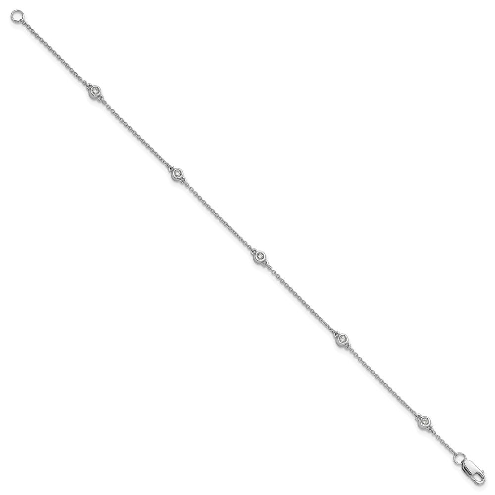 Complete 1/8 carat Bezel-set Diamond and Cable Chain 5-Station Bracelet - WBC