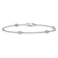 Complete 1/8 carat Bezel-set Diamond and Cable Chain 5-Station Bracelet - WBC