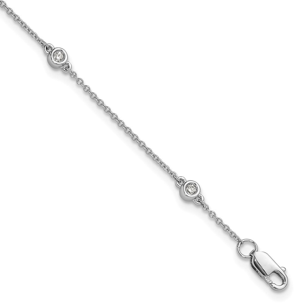 Complete 1/8 carat Bezel-set Diamond and Cable Chain 5-Station Bracelet - WBC