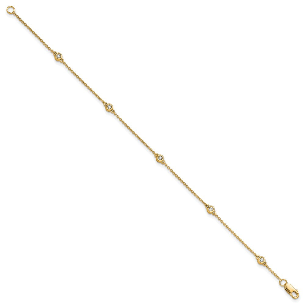 Complete 1/8 carat Bezel-set Diamond and Cable Chain 5-Station Bracelet - WBC
