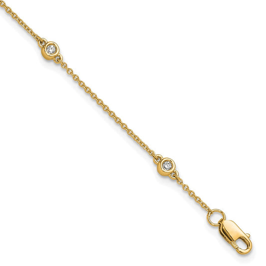 Complete 1/8 carat Bezel-set Diamond and Cable Chain 5-Station Bracelet - WBC