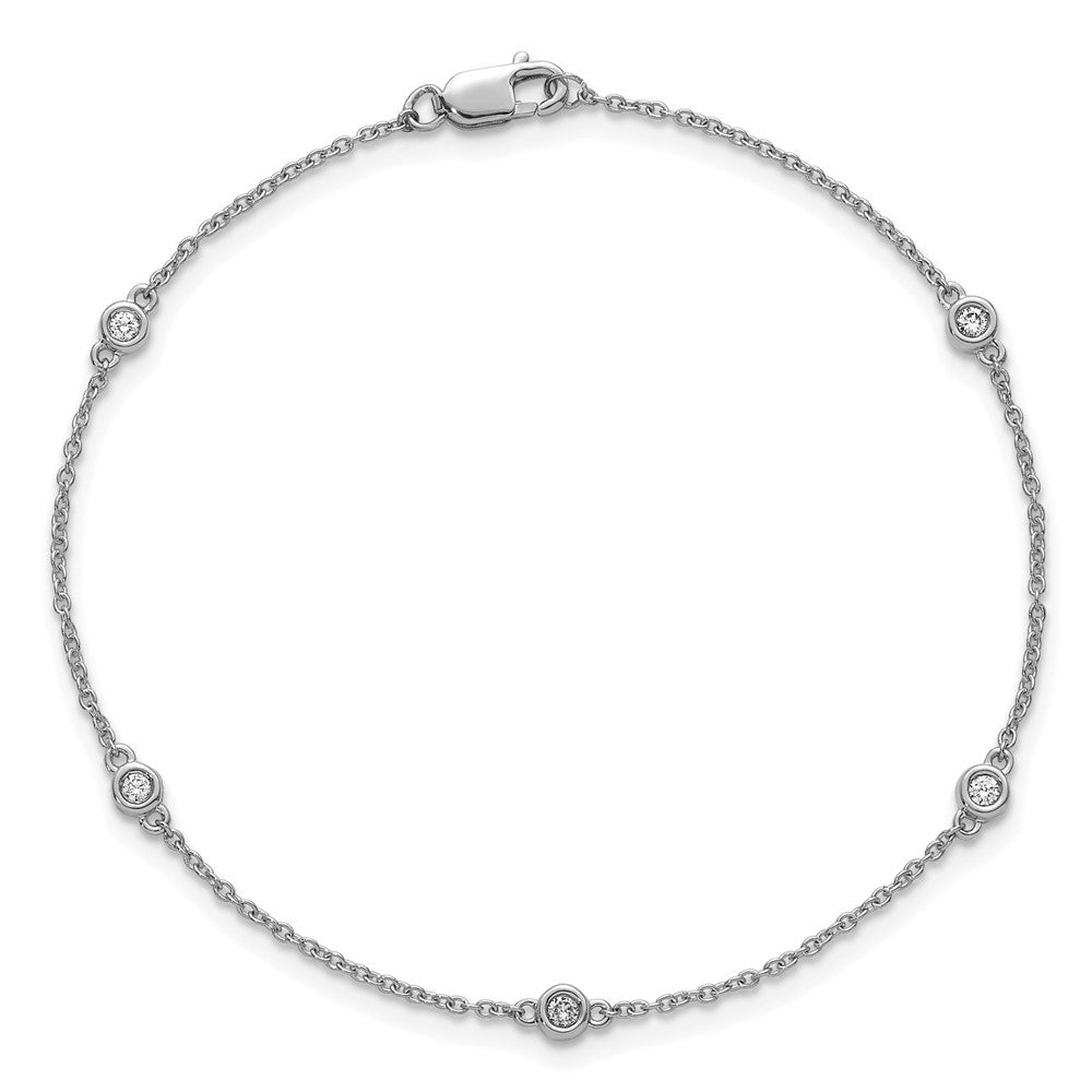 Complete 1/10 carat Bezel-set Diamond and Cable Chain 5-Station Bracelet - WBC
