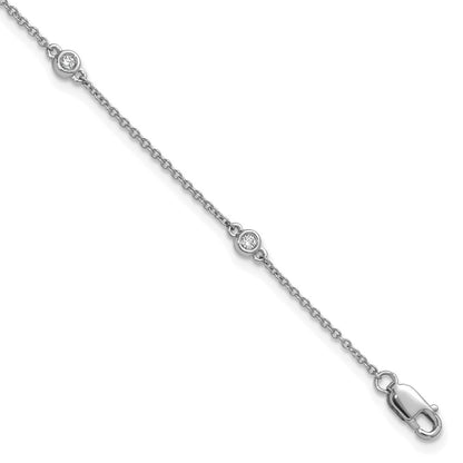 Complete 1/10 carat Bezel-set Diamond and Cable Chain 5-Station Bracelet - WBC