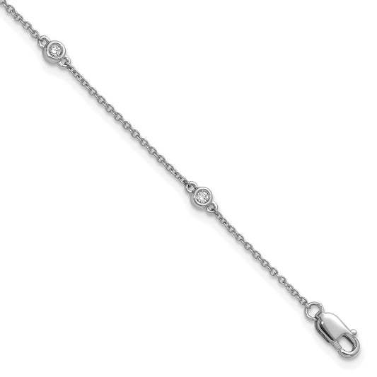 Complete 1/10 carat Bezel-set Diamond and Cable Chain 5-Station Bracelet - WBC