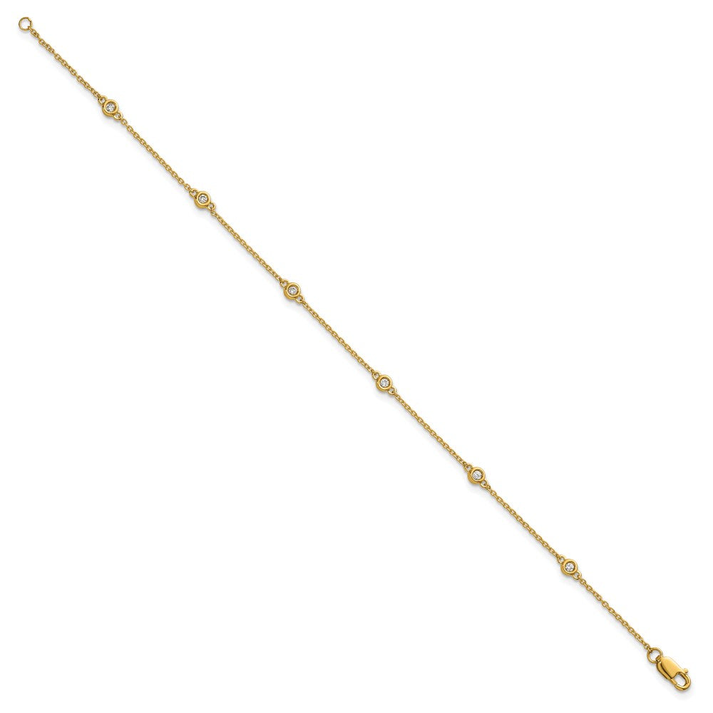 Complete 1/10 carat Bezel-set Diamond and Cable Chain 6-Station Bracelet - WBC