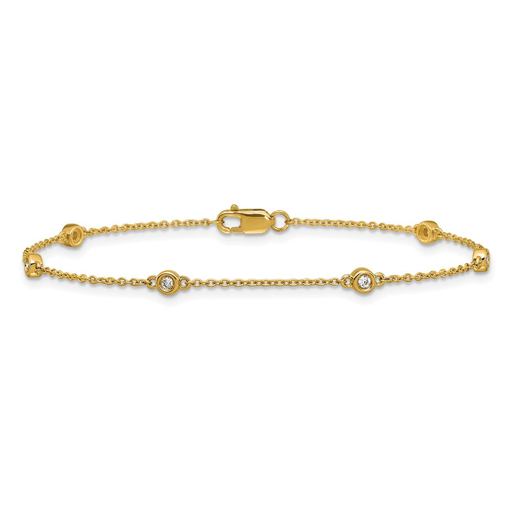 Complete 1/10 carat Bezel-set Diamond and Cable Chain 6-Station Bracelet - WBC