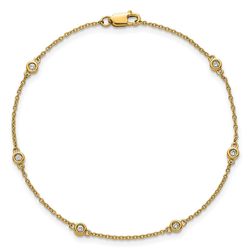 Complete 1/10 carat Bezel-set Diamond and Cable Chain 6-Station Bracelet - WBC