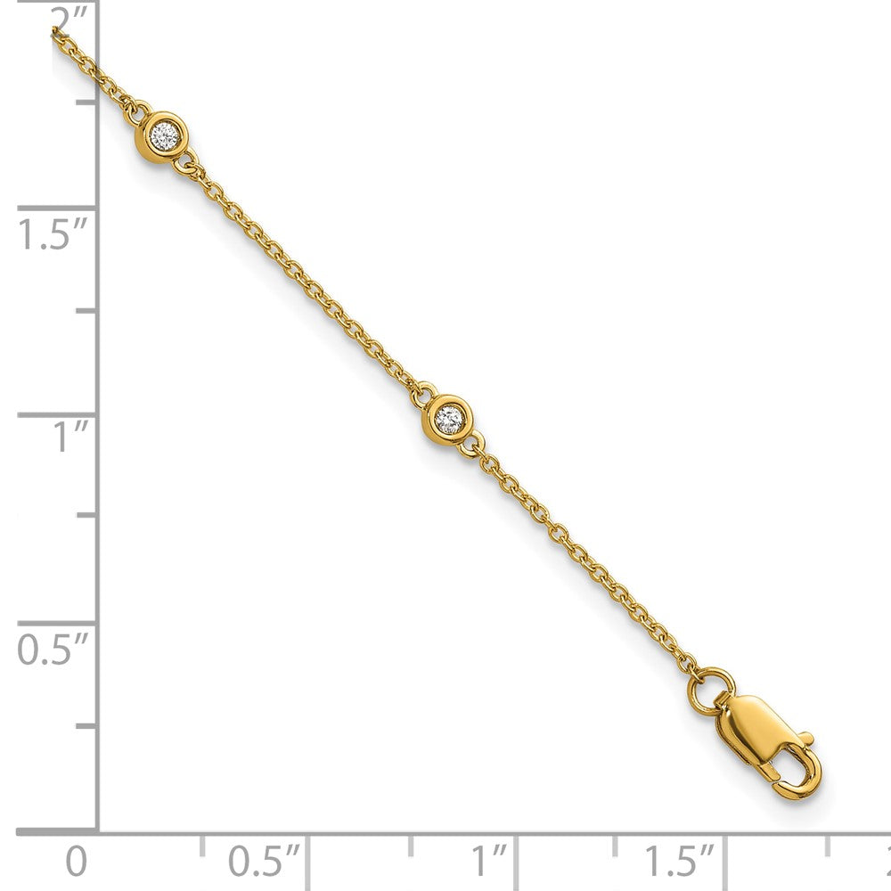 Complete 1/10 carat Bezel-set Diamond and Cable Chain 6-Station Bracelet - WBC
