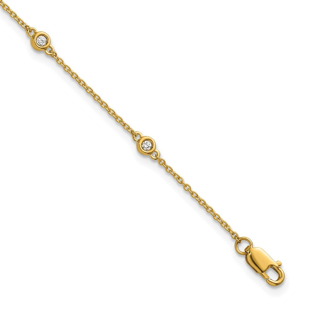 Complete 1/10 carat Bezel-set Diamond and Cable Chain 6-Station Bracelet - WBC