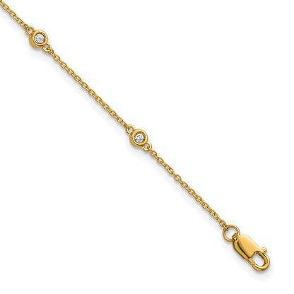 Complete 1/10 carat Bezel-set Diamond and Cable Chain 6-Station Bracelet - WBC