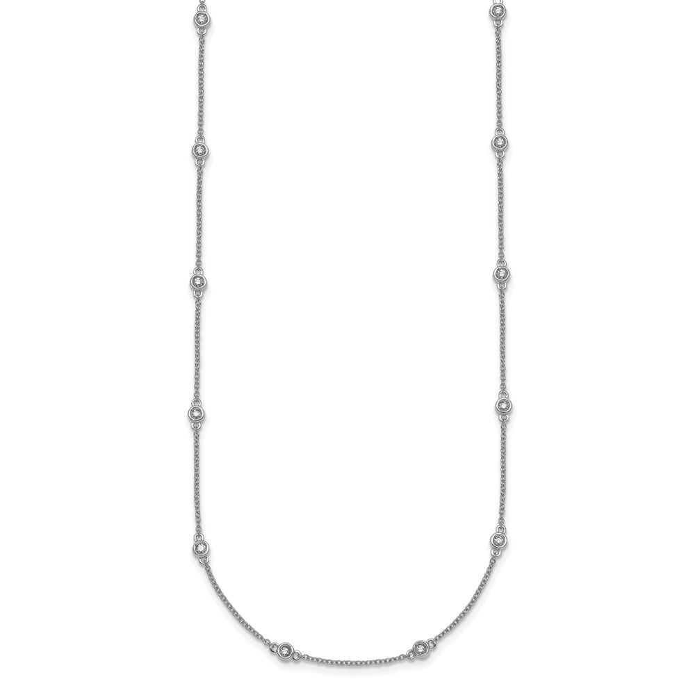 Complete 1/3 carat Bezel-set Diamond and Cable Chain 20-Station Necklace - WBC