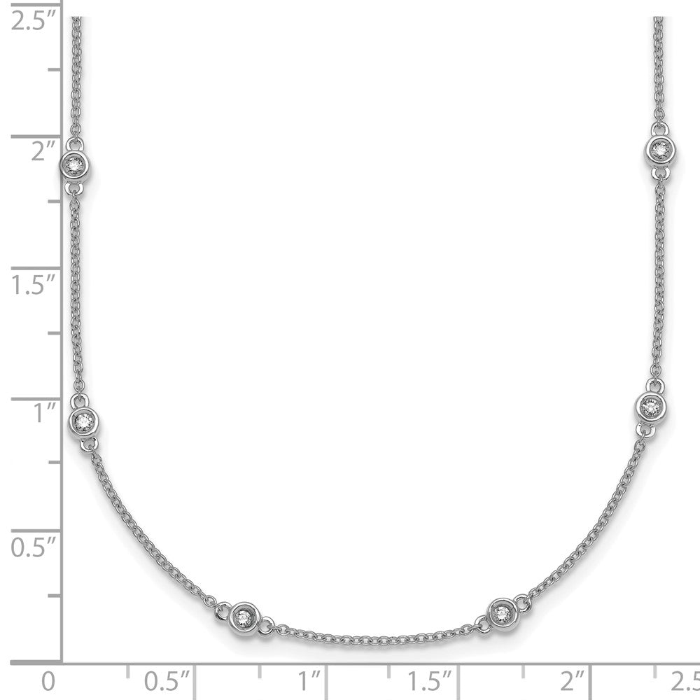 Complete 1/3 carat Bezel-set Diamond and Cable Chain 20-Station Necklace - WBC
