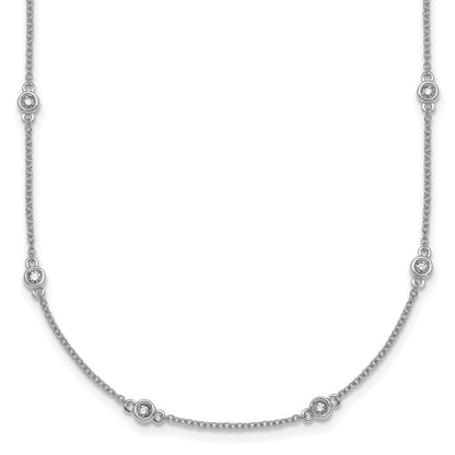 Complete 1/3 carat Bezel-set Diamond and Cable Chain 20-Station Necklace - WBC