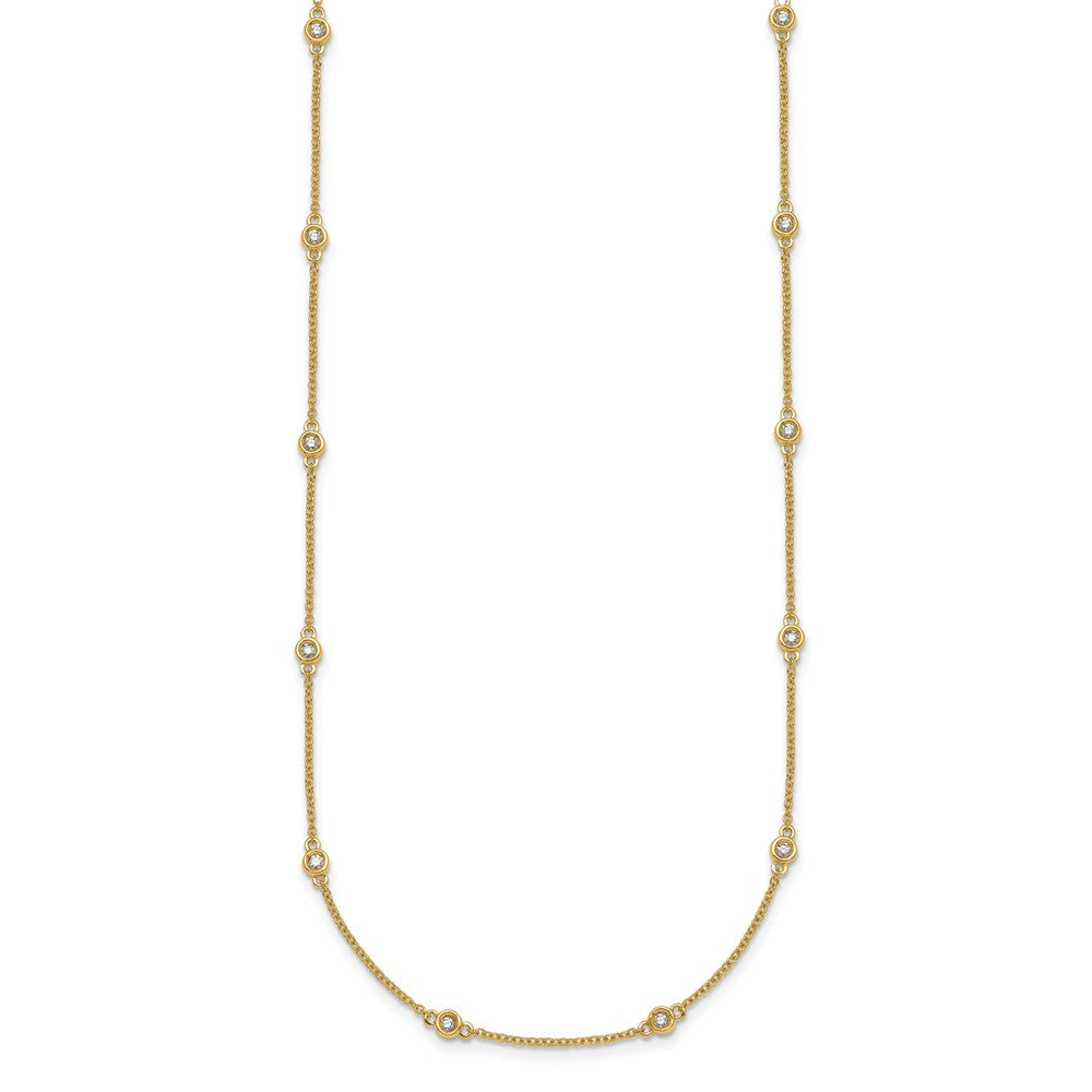 Complete 1/4 carat Bezel-set Diamond and Cable Chain 16-Station Necklace - WBC