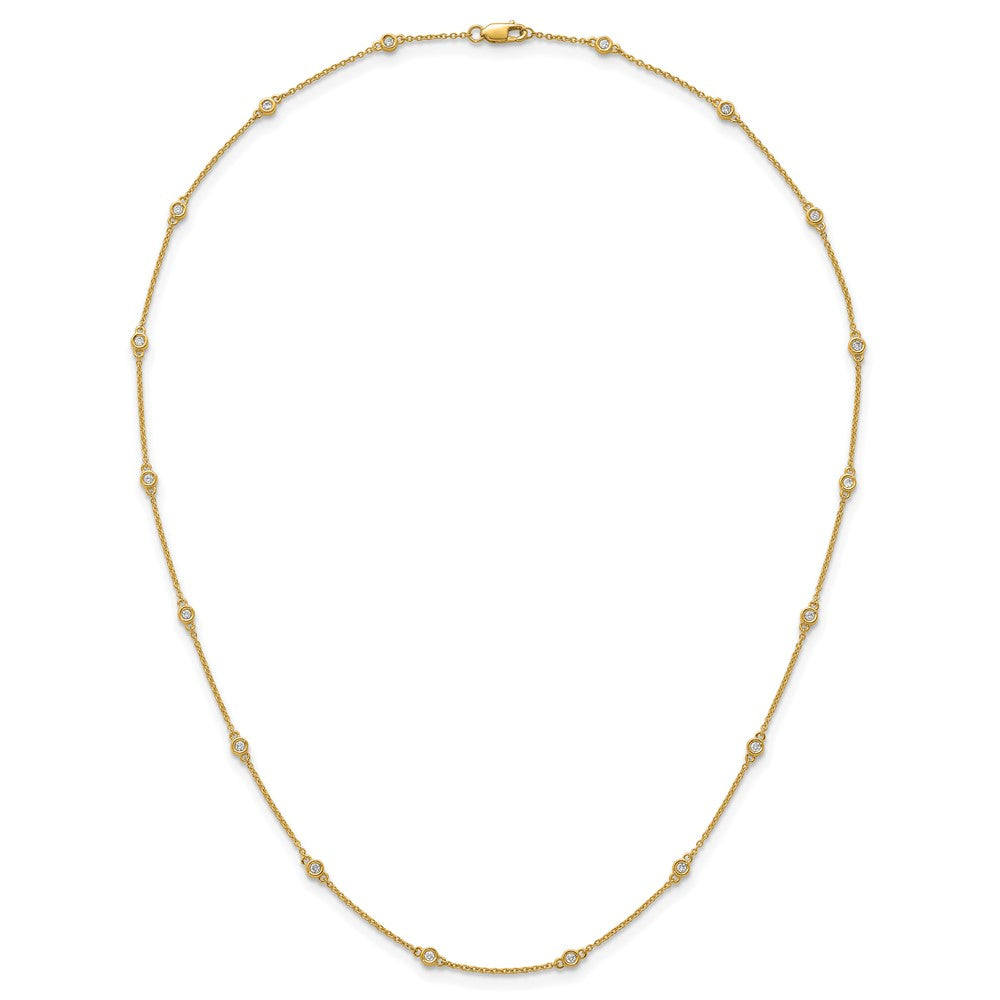 Complete 1/3 carat Bezel-set Diamond and Cable Chain 18-Station Necklace - WBC