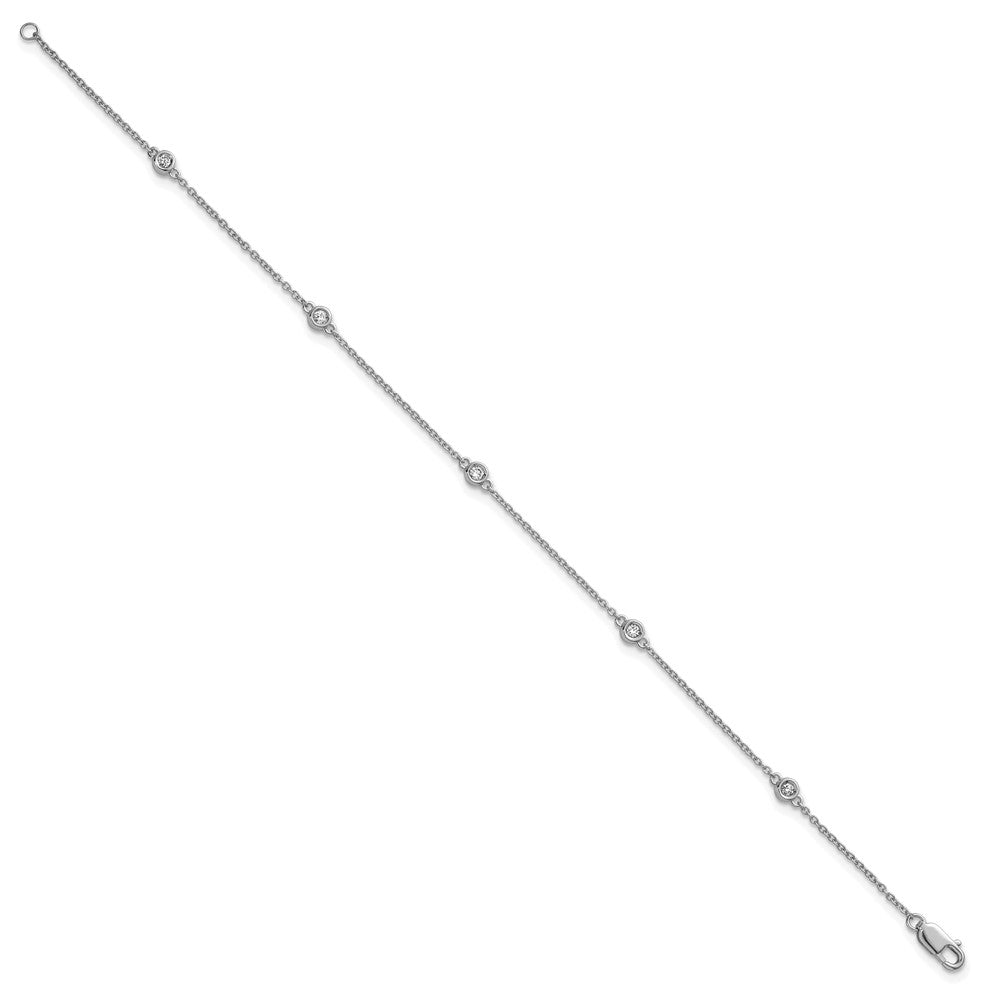 Complete 1/8 carat Bezel-set Diamond and Cable Chain 5-Station Bracelet - WBC