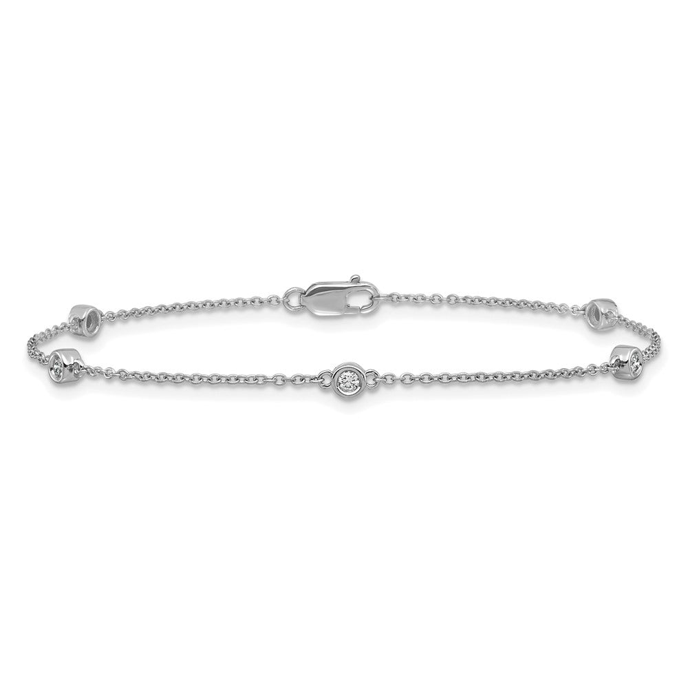 Complete 1/8 carat Bezel-set Diamond and Cable Chain 5-Station Bracelet - WBC