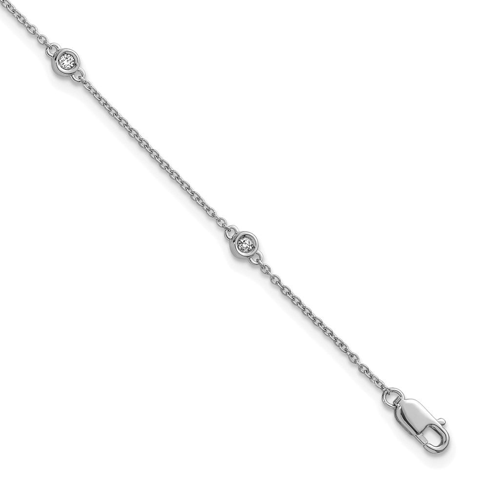 Complete 1/8 carat Bezel-set Diamond and Cable Chain 5-Station Bracelet - WBC