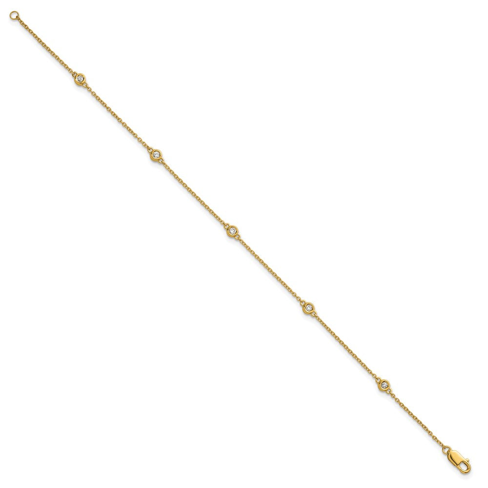 Complete 1/8 carat Bezel-set Diamond and Cable Chain 5-Station Bracelet - WBC
