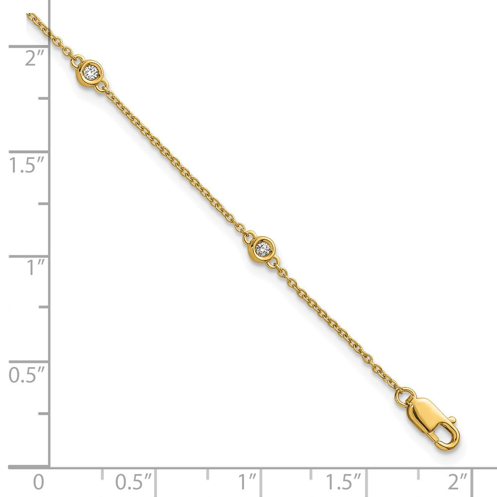 Complete 1/8 carat Bezel-set Diamond and Cable Chain 5-Station Bracelet - WBC