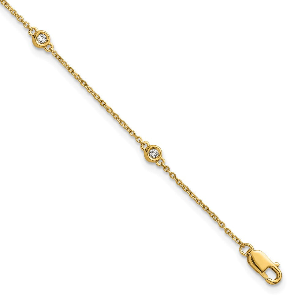 Complete 1/8 carat Bezel-set Diamond and Cable Chain 5-Station Bracelet - WBC