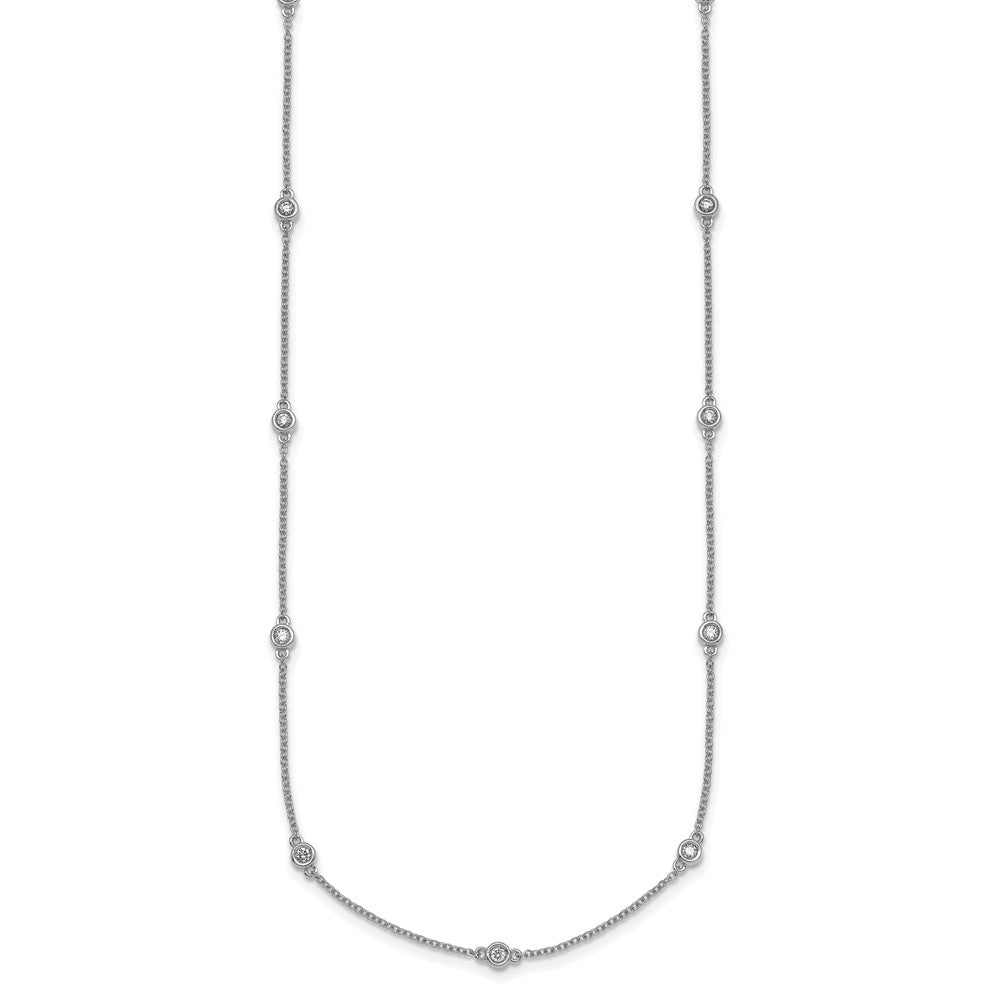 Complete 1/3 carat Bezel-set Diamond and Cable Chain 13-Station Necklace - WBC