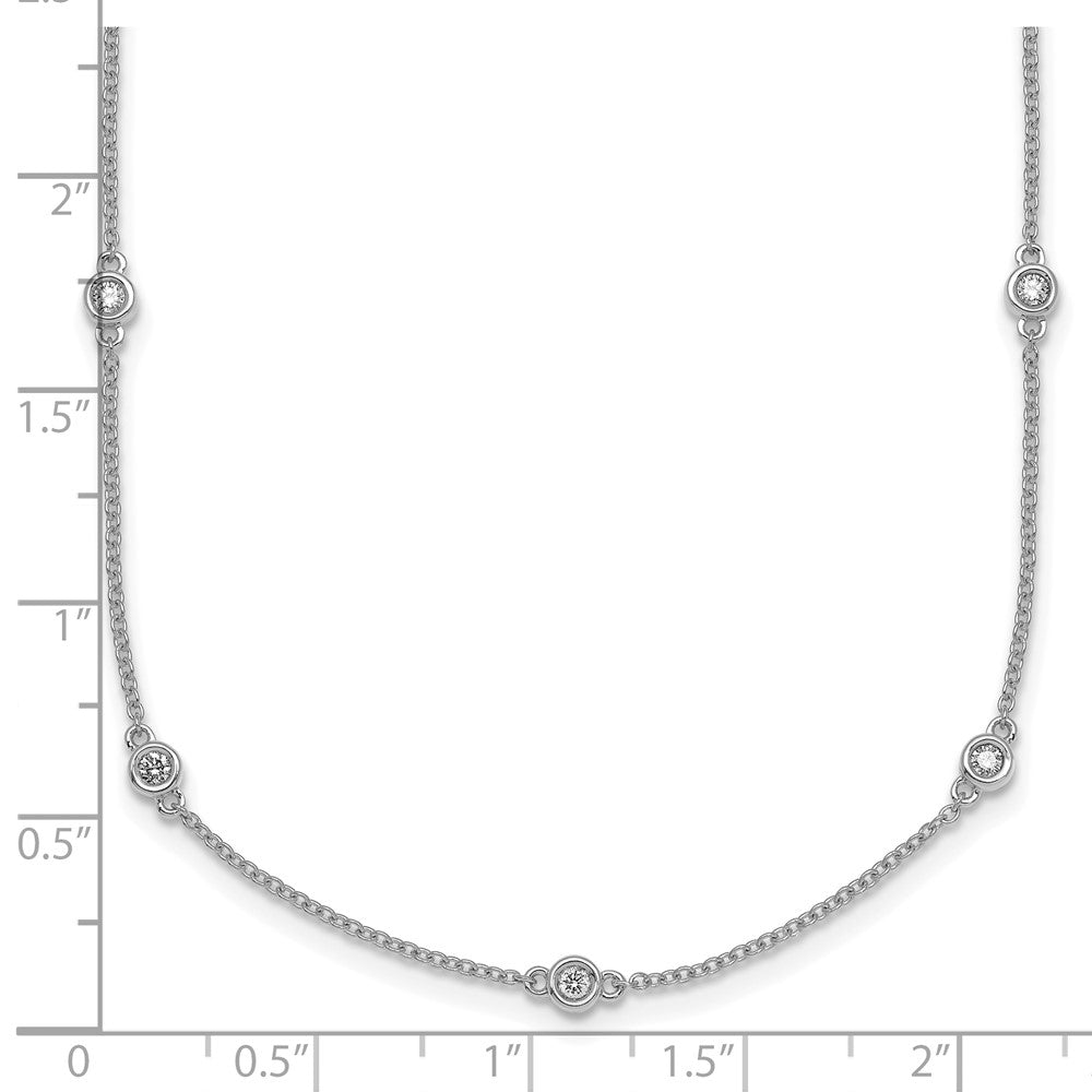 Complete 1/3 carat Bezel-set Diamond and Cable Chain 13-Station Necklace - WBC