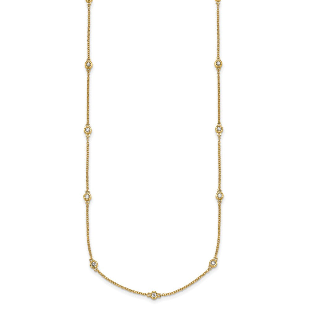 Complete 1/3 carat Bezel-set Diamond and Cable Chain 13-Station Necklace - WBC
