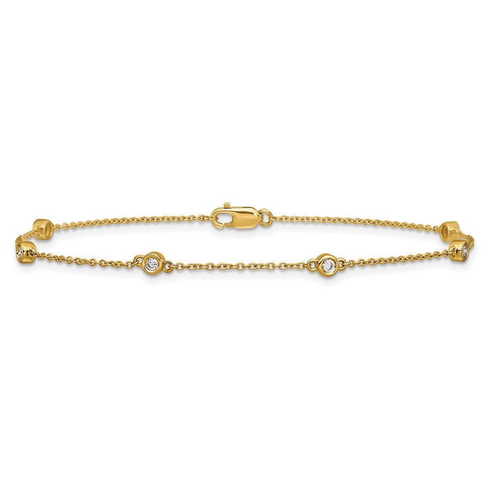 Complete 1/6 carat Bezel-set Diamond and Cable Chain 6-Station Bracelet - WBC