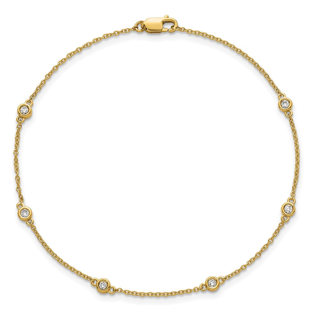 Complete 1/6 carat Bezel-set Diamond and Cable Chain 6-Station Bracelet - WBC