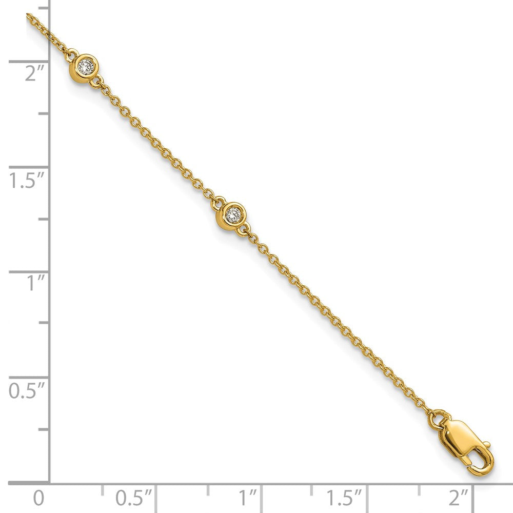 Complete 1/6 carat Bezel-set Diamond and Cable Chain 6-Station Bracelet - WBC