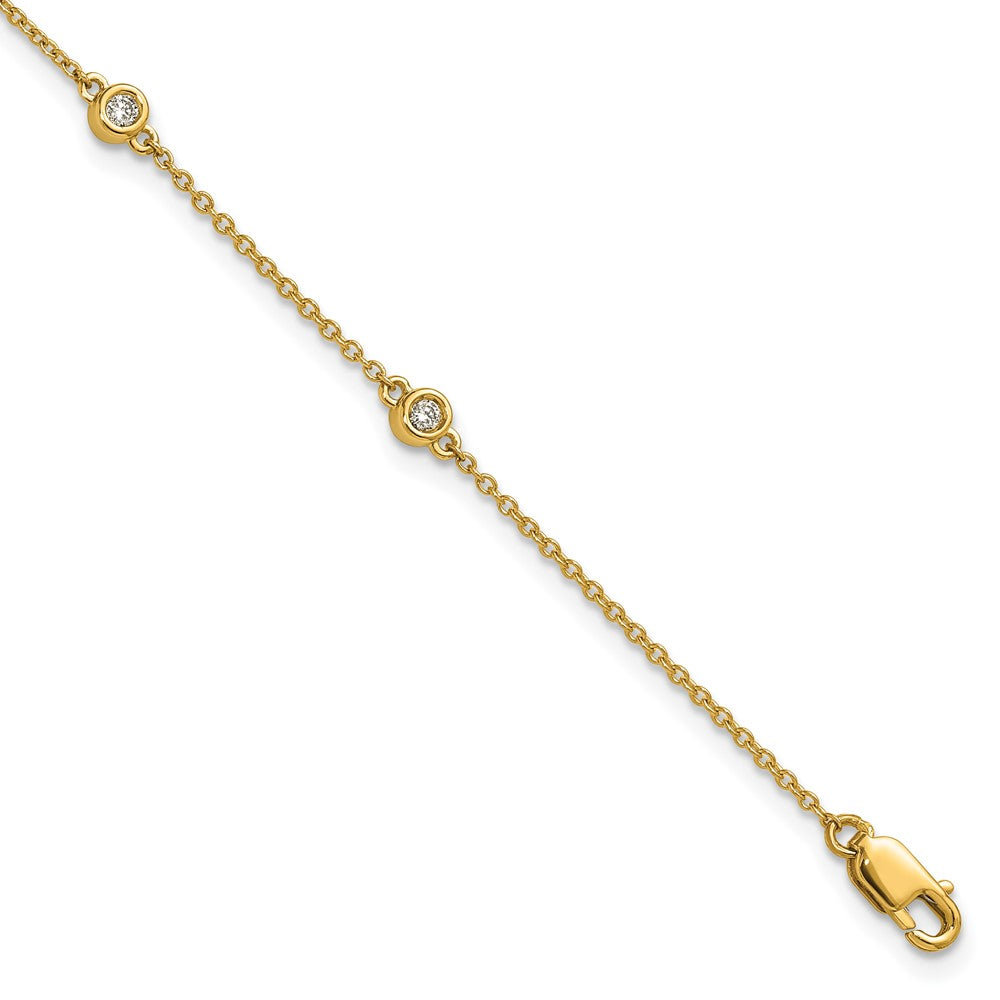 Complete 1/6 carat Bezel-set Diamond and Cable Chain 6-Station Bracelet - WBC