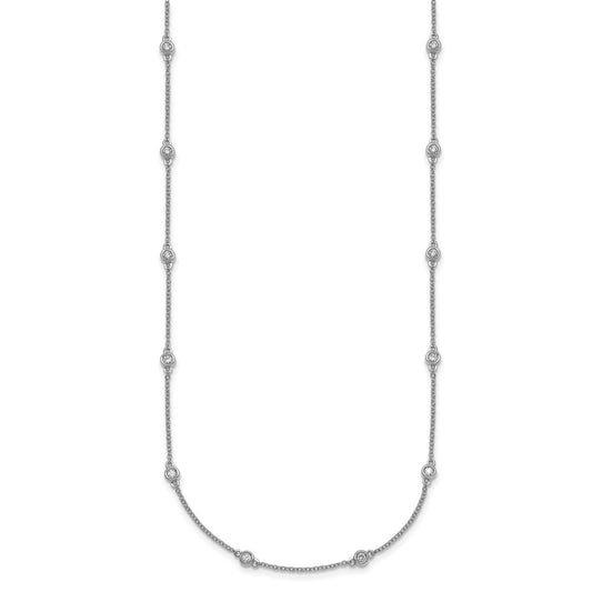 Complete 3/8 carat Bezel-set Diamond and Cable Chain 16-Station Necklace - WBC