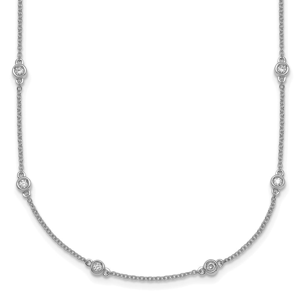 Complete 1/2 carat Bezel-set Diamond and Cable Chain 20-Station Necklace - WBC
