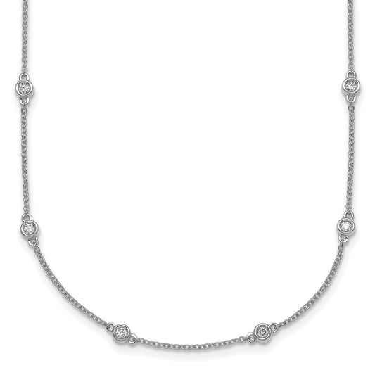 Complete 1/2 carat Bezel-set Diamond and Cable Chain 20-Station Necklace - WBC