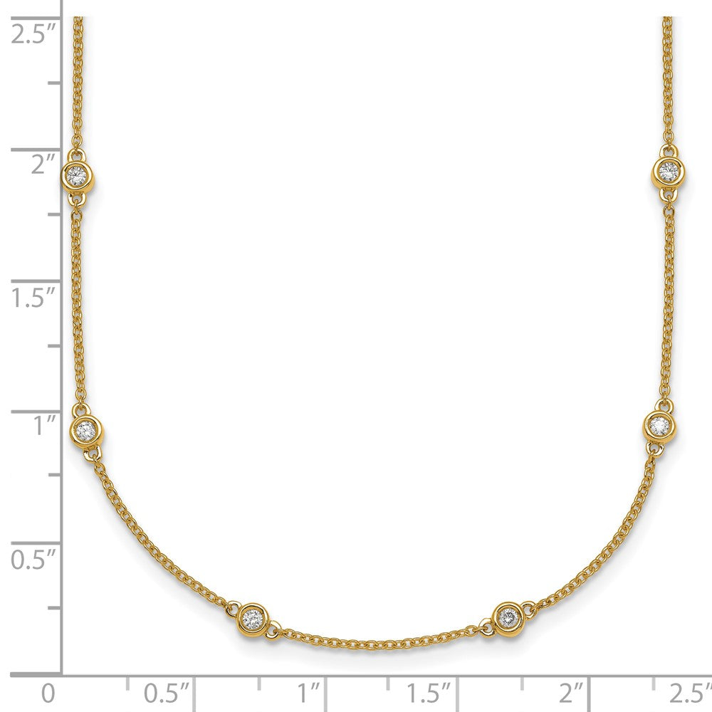 Complete 1/2 carat Bezel-set Diamond and Cable Chain 20-Station Necklace - WBC