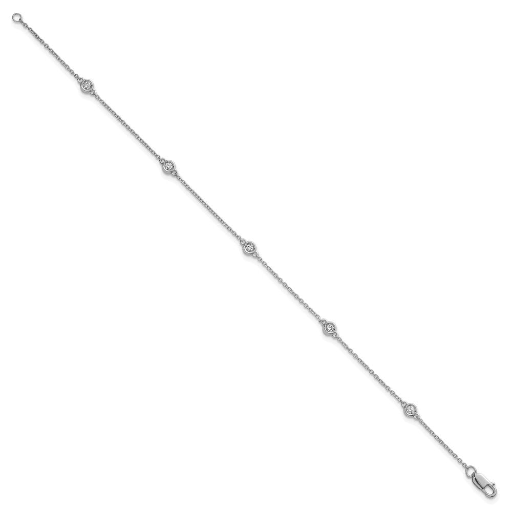 Complete 1/6 carat Bezel-set Diamond and Cable Chain 5-Station Bracelet - WBC