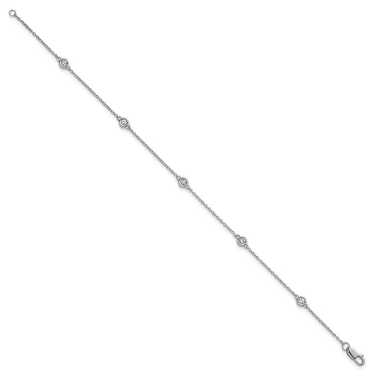 Complete 1/6 carat Bezel-set Diamond and Cable Chain 5-Station Bracelet - WBC