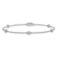 Complete 1/6 carat Bezel-set Diamond and Cable Chain 5-Station Bracelet - WBC