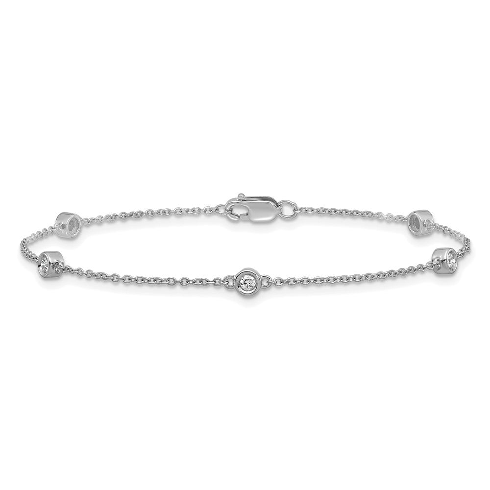 Complete 1/6 carat Bezel-set Diamond and Cable Chain 5-Station Bracelet - WBC