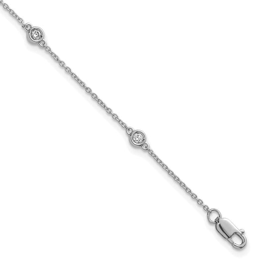 Complete 1/6 carat Bezel-set Diamond and Cable Chain 5-Station Bracelet - WBC