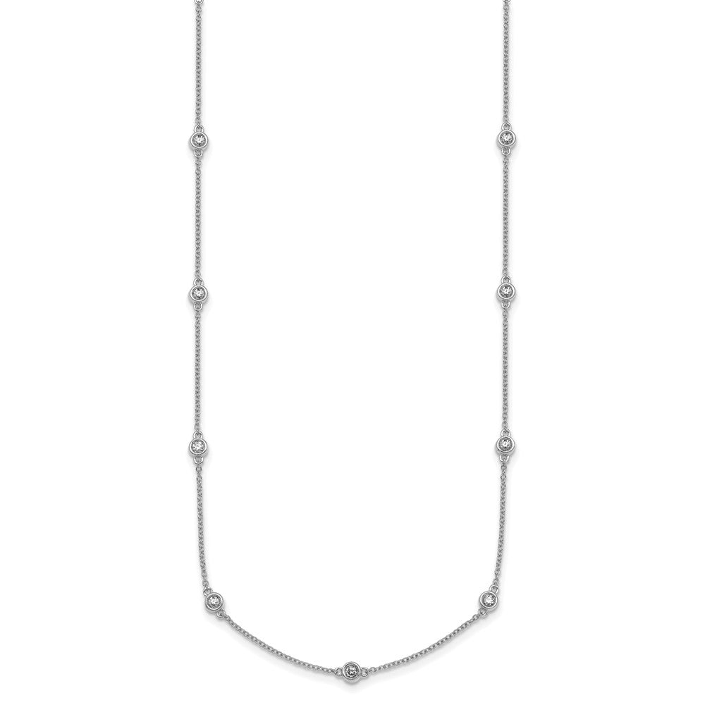 Complete 5/8 carat Bezel-set Diamond and Cable Chain 17-Station Necklace - WBC