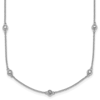 Complete 5/8 carat Bezel-set Diamond and Cable Chain 17-Station Necklace - WBC