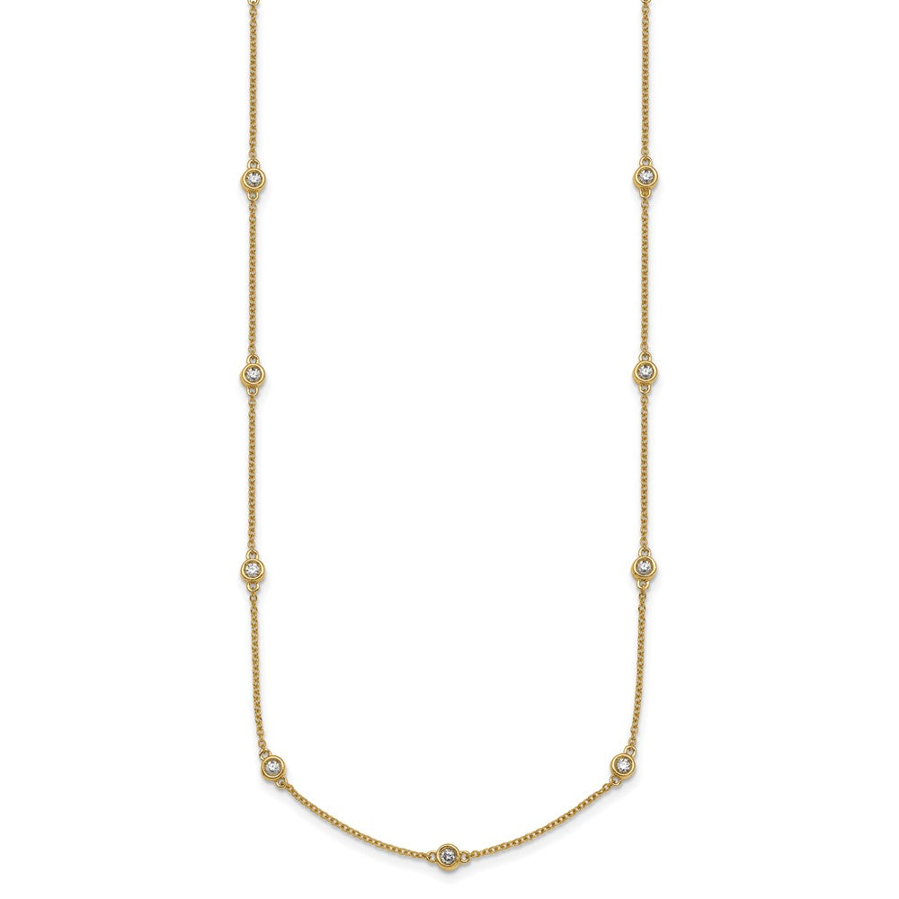 Complete 1/2 carat Bezel-set Diamond and Cable Chain 13-Station Necklace - WBC