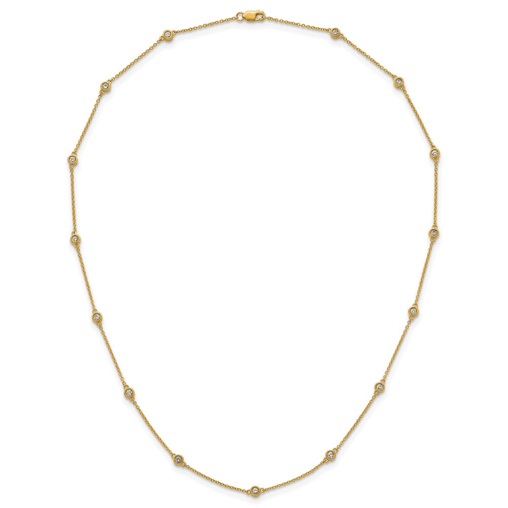 Complete 1/2 carat Bezel-set Diamond and Cable Chain 15-Station Necklace - WBC