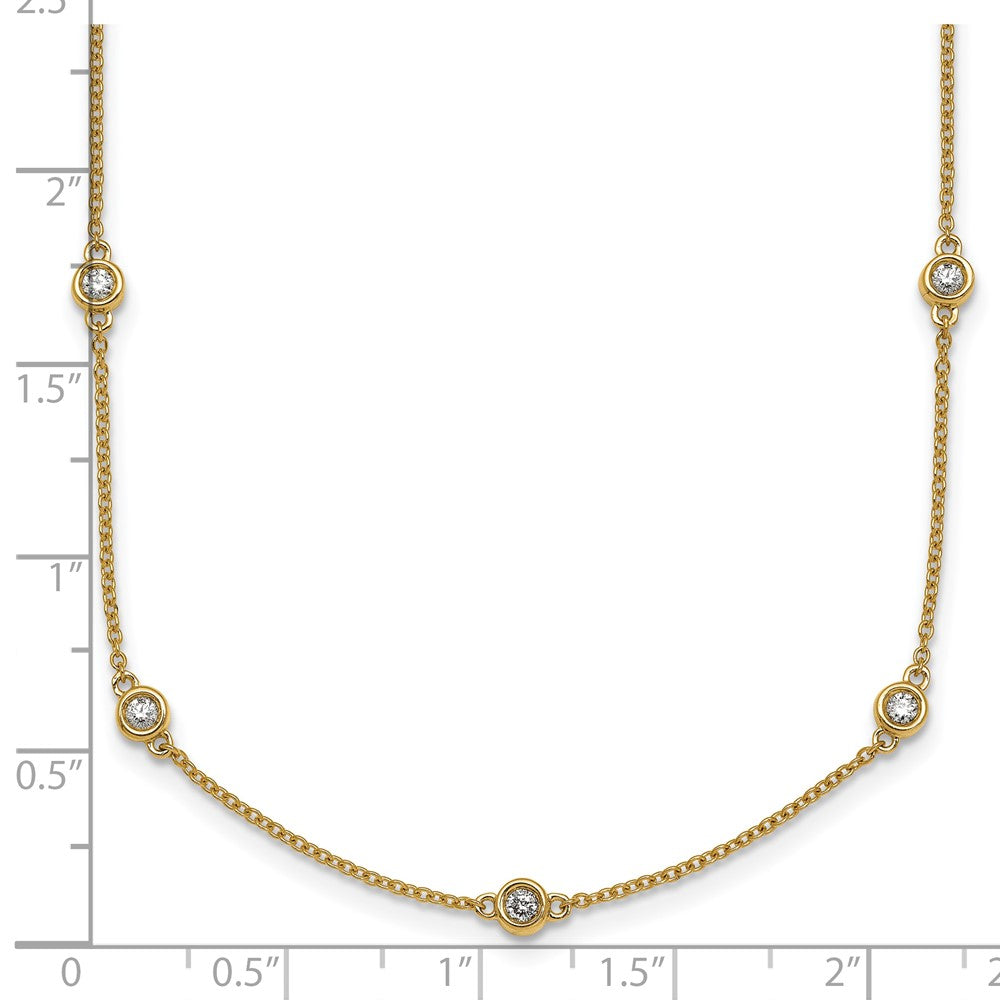 Complete 1/2 carat Bezel-set Diamond and Cable Chain 15-Station Necklace - WBC
